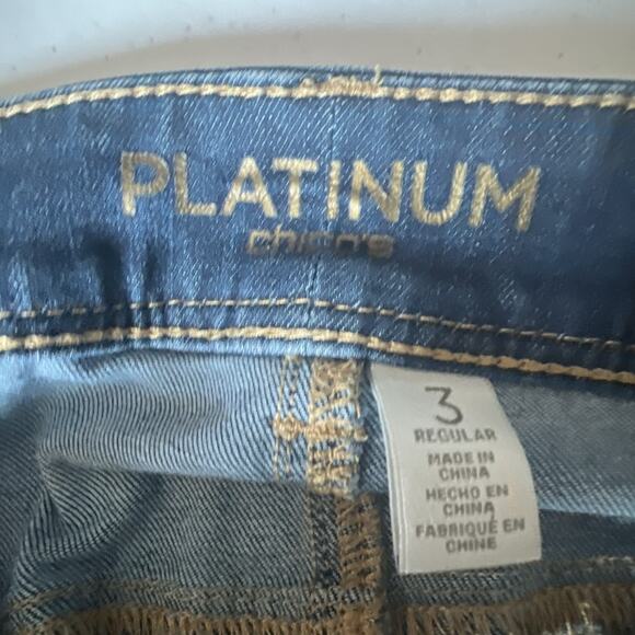 Chico's size 3 us XL chicos platinum Medium Wash Blue Denim jeans 16 straight - Picture 7 of 13